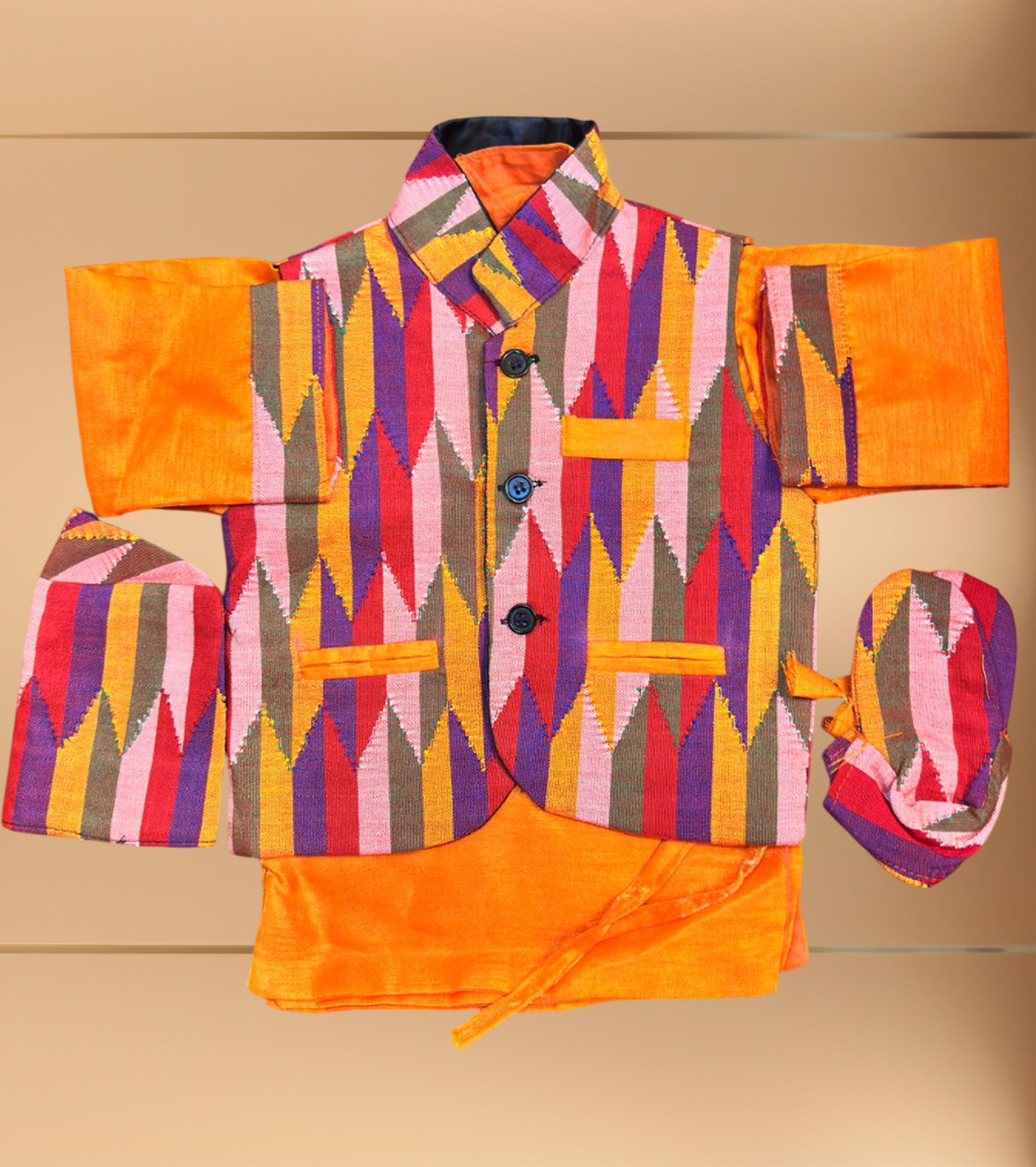 Boys Pasni Set Dhaka Orange